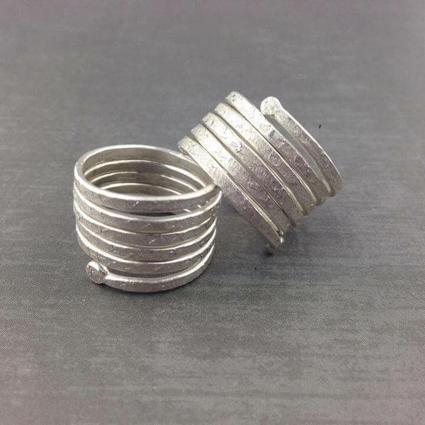 Twisted Ring - Satin White Silver Finish - Image 3