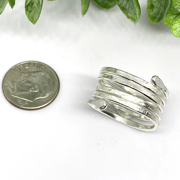 Twisted Ring - Satin White Silver Finish - Image 2