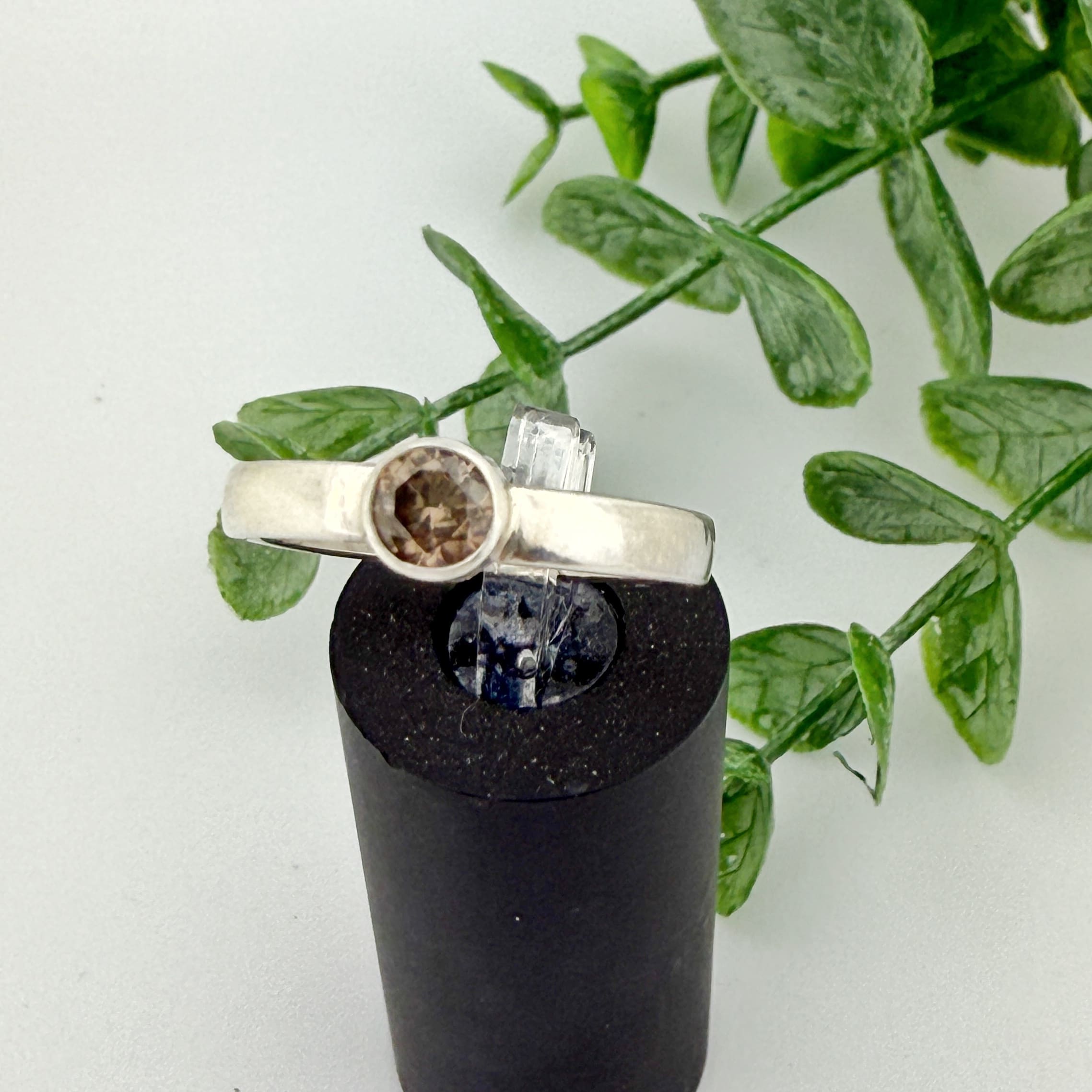 Sterling Silver Champagne Zircon Ring