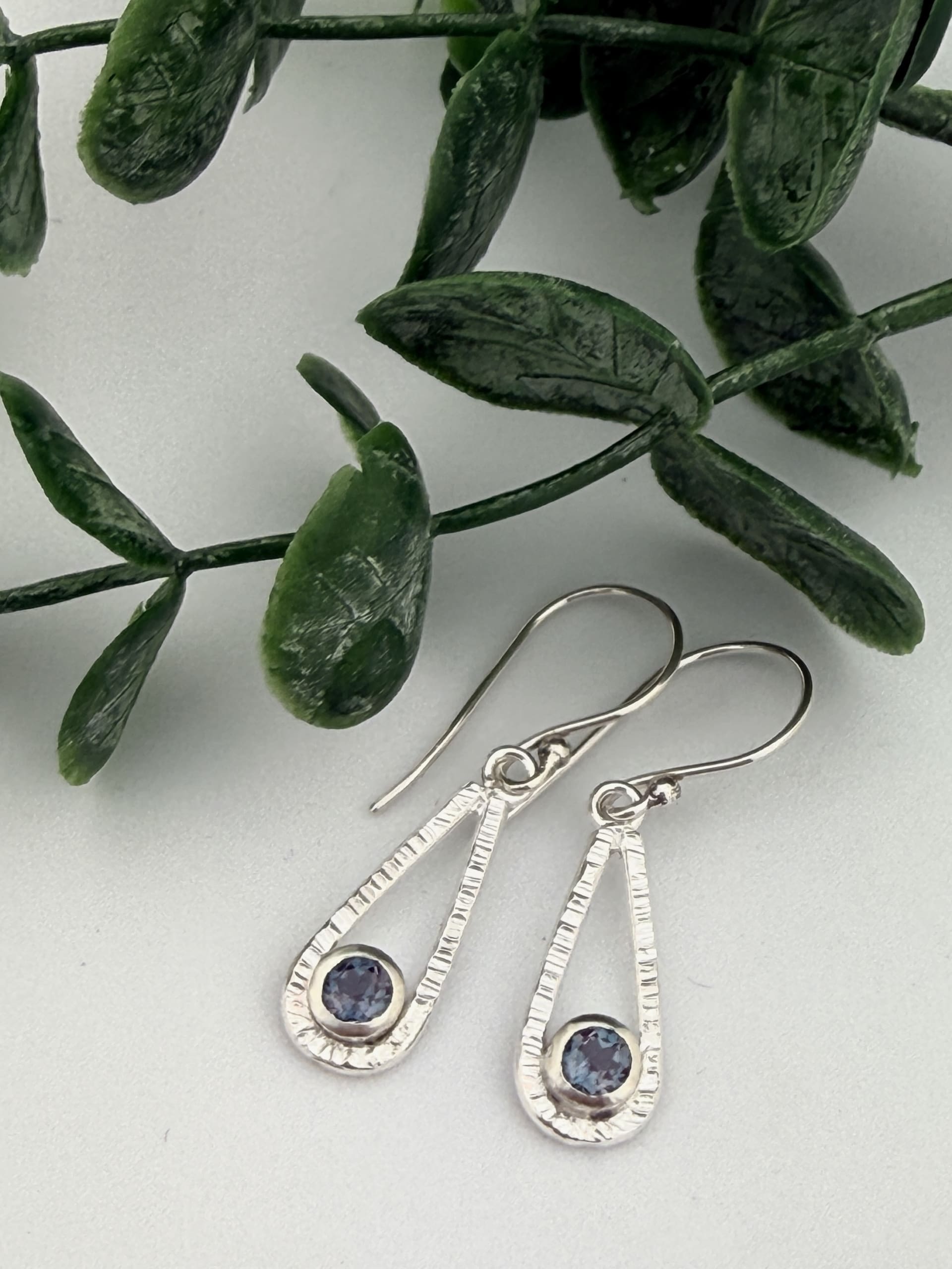 Alexandrite Sterling Silver Earrings