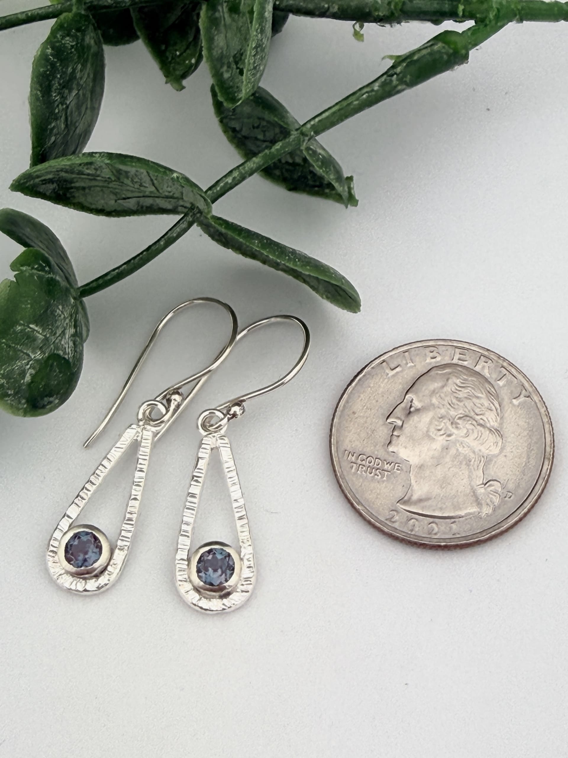 Alexandrite Sterling Silver Earrings - Image 3