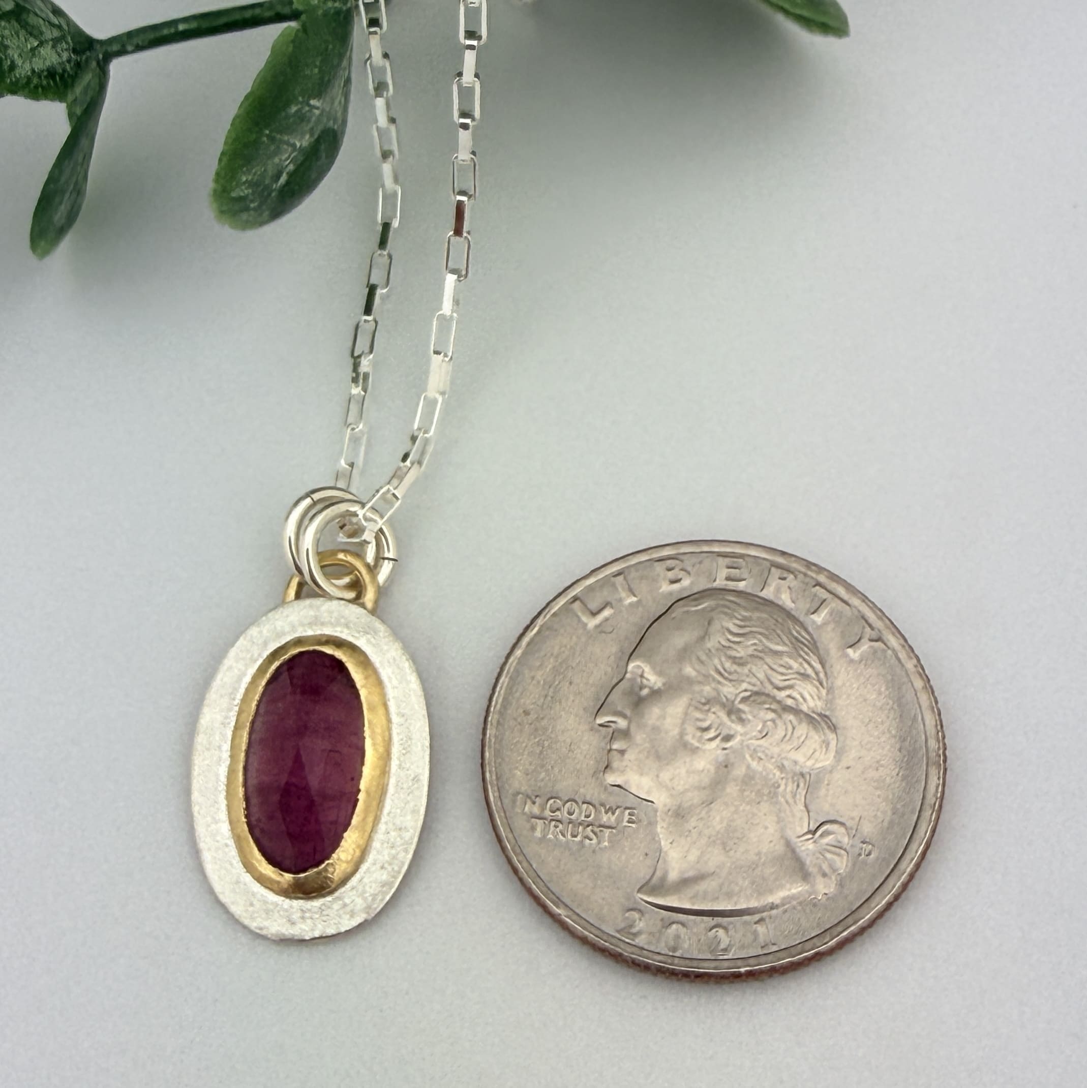 Pink Tourmaline Necklace | 18K Gold & Sterling Silver - Image 3