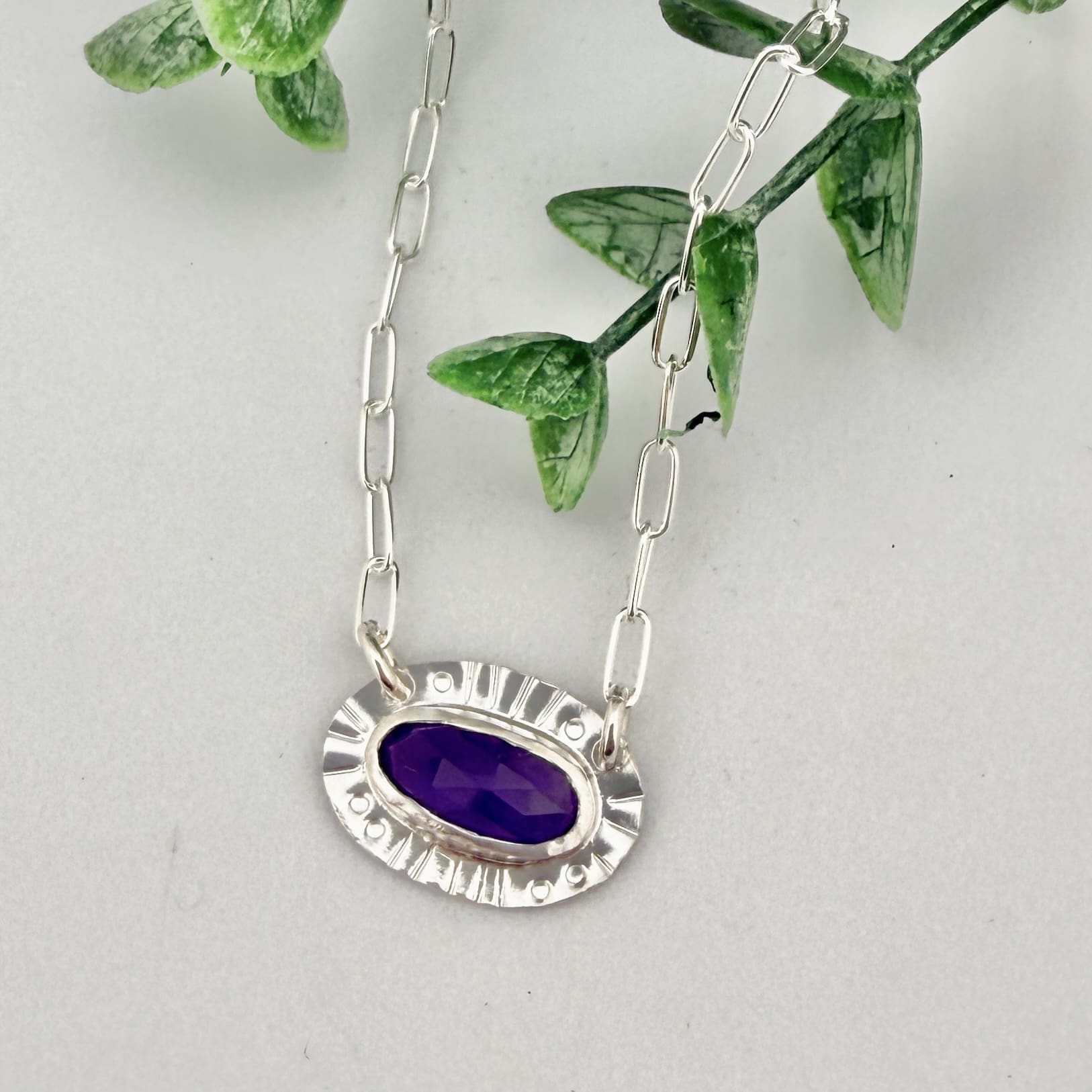 Amethyst Sterling Silver Necklace