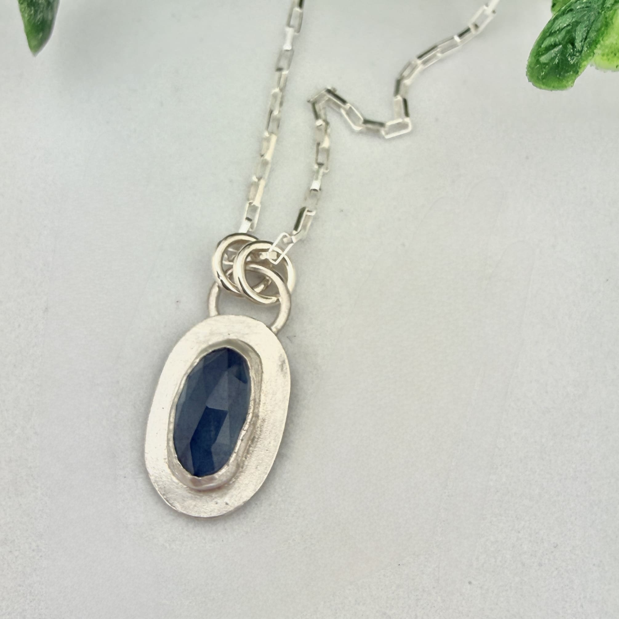 Santa Maria Moss Aquamarine Sterling Silver Necklace