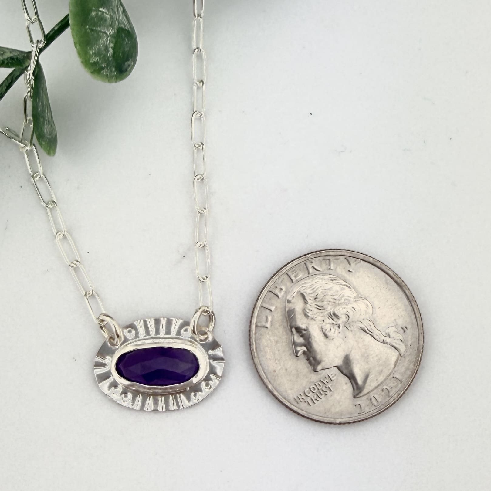 Amethyst Sterling Silver Necklace - Image 2