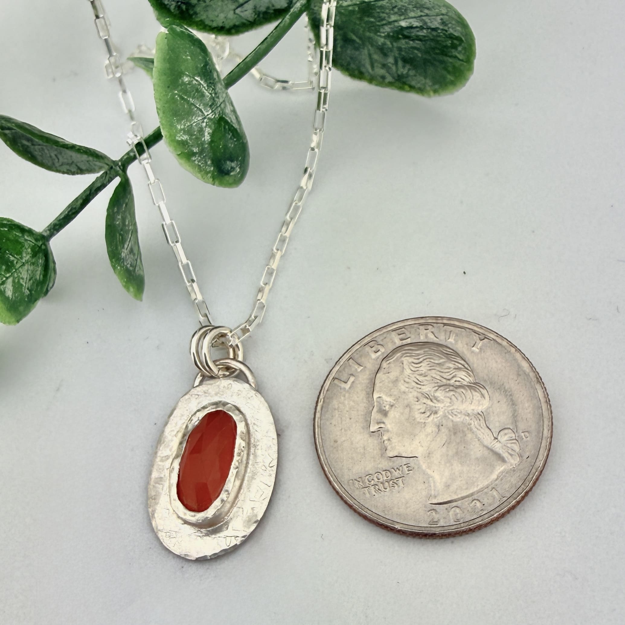 Carnelian Sterling Silver Necklace - Image 2