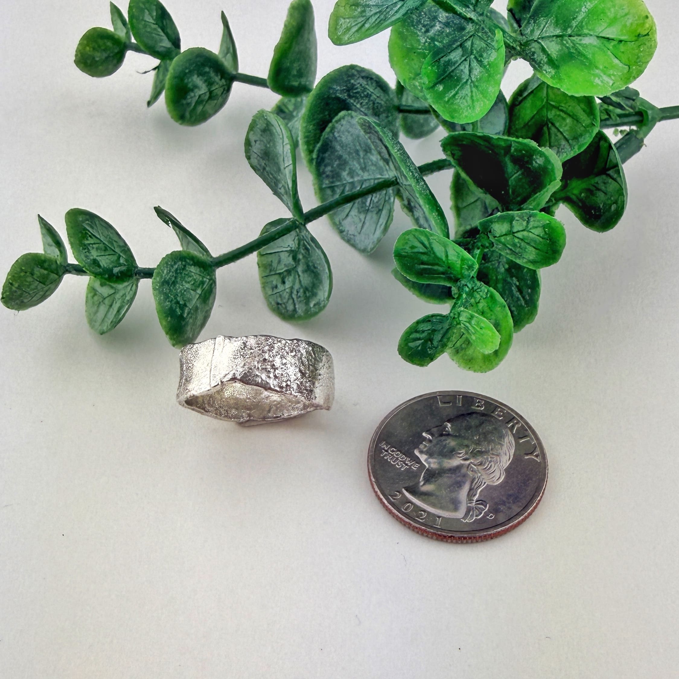 Sterling Silver Textured Band — Size 7 - Image 2