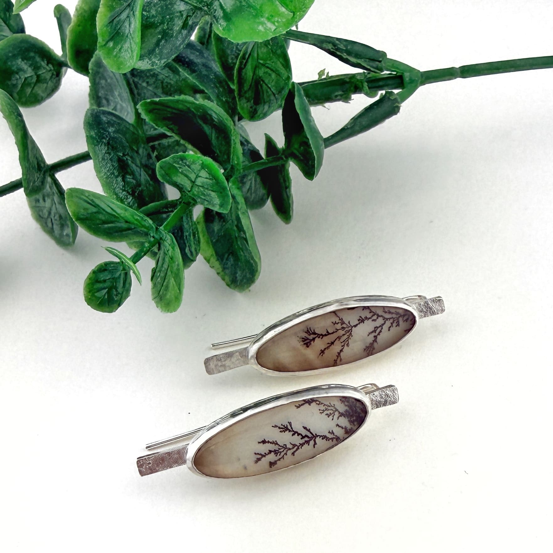 Dendritic Quartz Sterling Silver Earrings