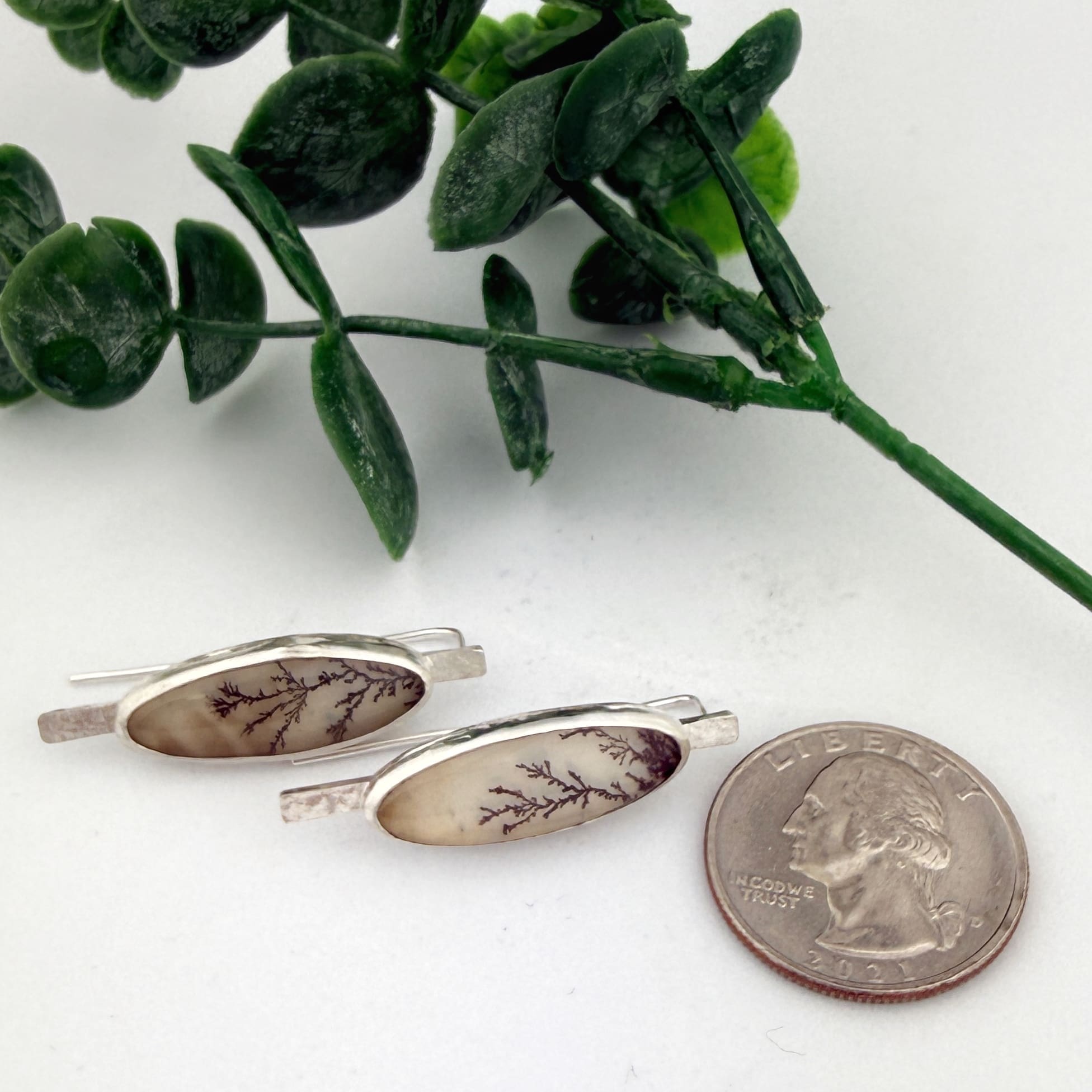 Dendritic Quartz Sterling Silver Earrings - Image 3