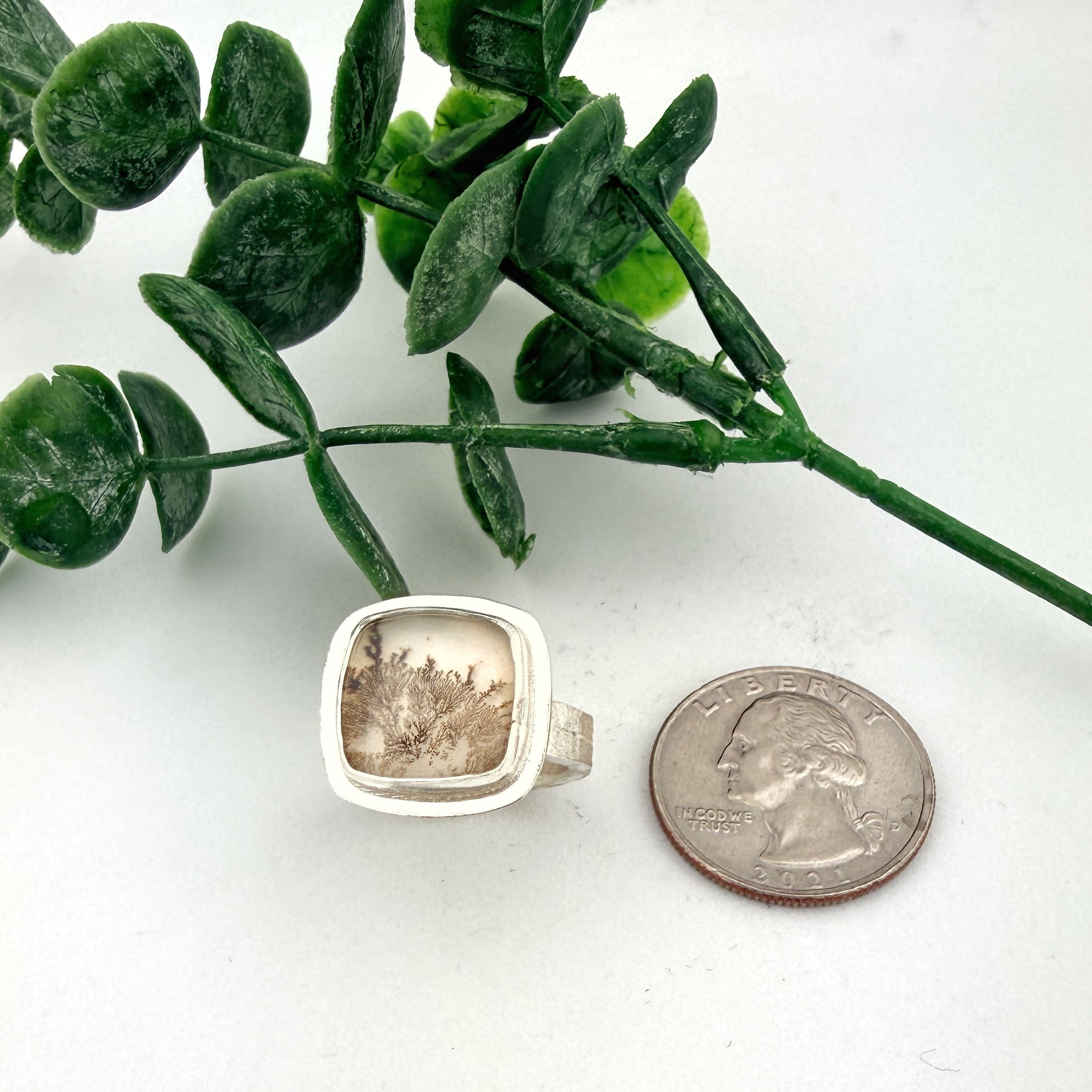 Dendritic Quartz Sterling Silver Ring - Image 2