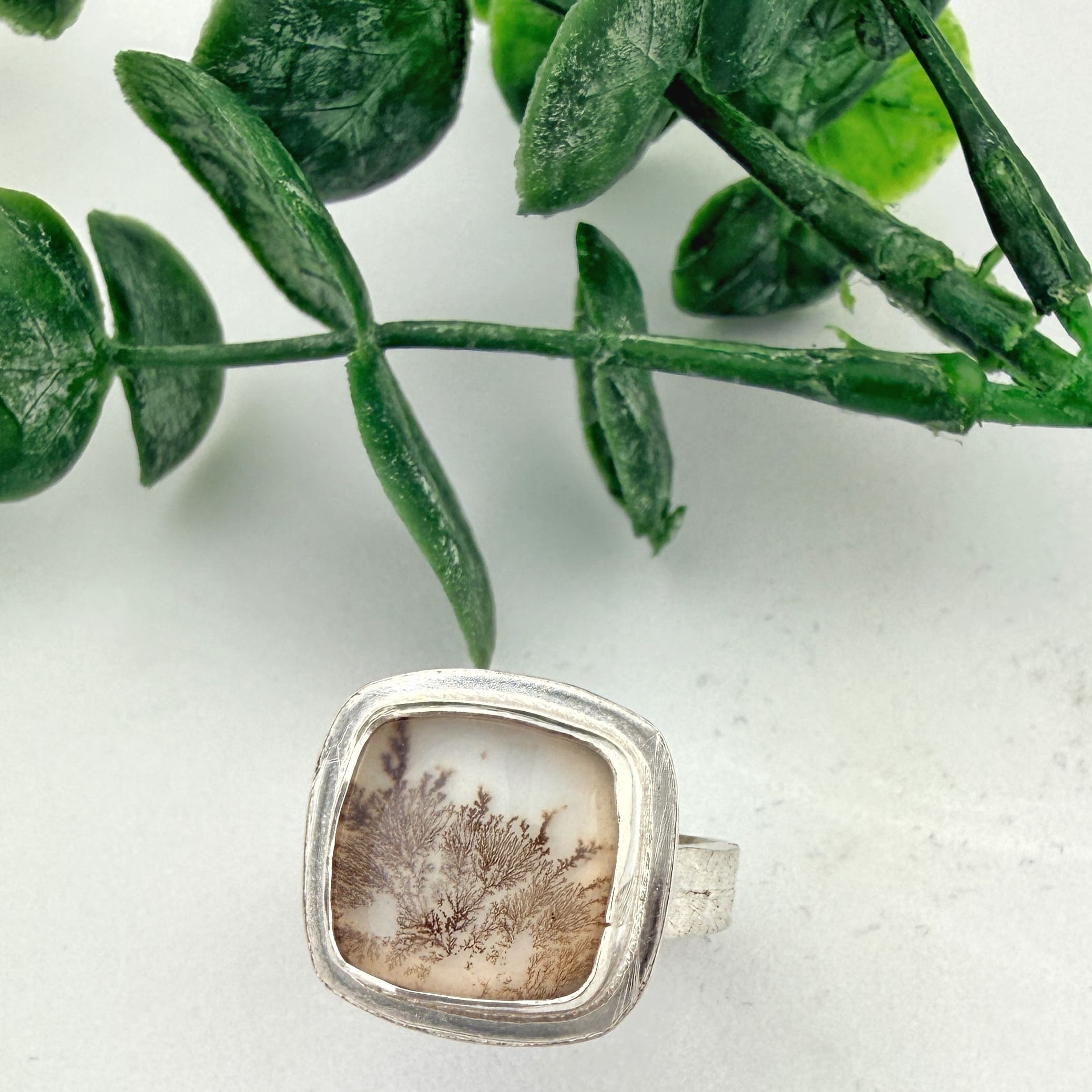 Dendritic Quartz Sterling Silver Ring